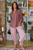 Vivienne Plaid Heathcliff Blouse Damson & Blush